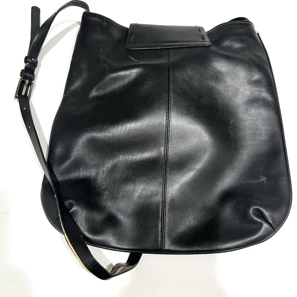 Vintage Frye Women’s Leather Flap Shoulder Bag Black